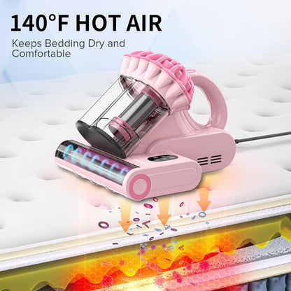 Belife M8 Mattress Vacuum Cleaner, 18Kpa Bed Vacuum Cleaner with UV & Hot Air & High Heating, 550W Powerful Suction Double-Cup Handheld Vacuum Sofa Couch Cleaner for Dust Pillow Crib Pet Hair, Corded