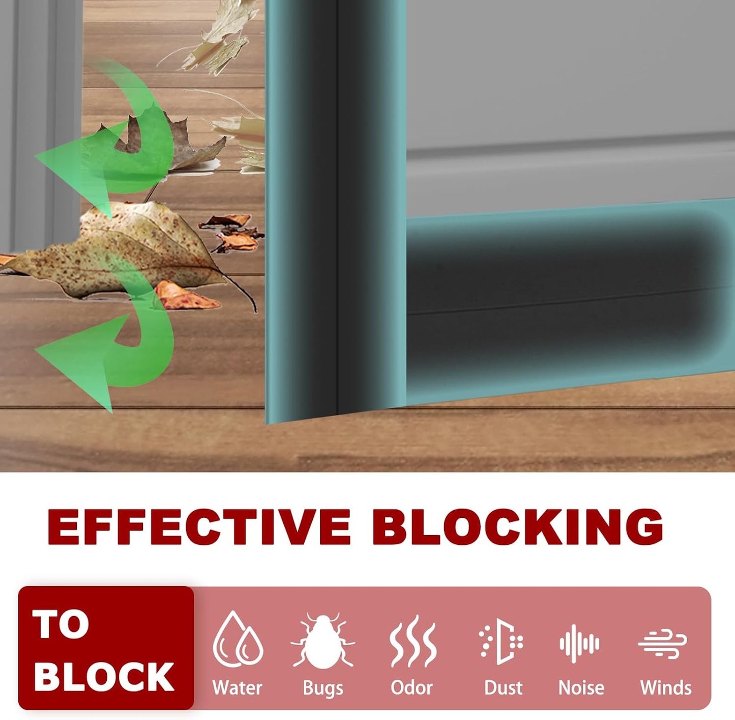 Weather Stripping Self Adhesive Door Draft Stopper Flexible Shower Door Bottom Seal Silicone Seal Strip for Sliding Glass Windows Side Gaps (Black, 2 Inch Wide x 10 Feet Long)