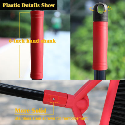 Outdoor Indoor Broom Heavy Duty,4 Pack Commercial Angle Broom,Ideal of House,Kitchen,Garage and Courtyard,Restaurant