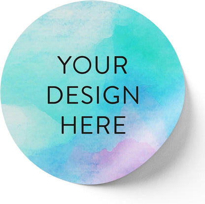 100 Custom Vinyl Stickers - Upload Your own Image, Text, Design, Logo - Personalized Logo Labels for Handmade, Packaging, Bottle, Jars, Candle, Brand Stickers (Blue Swirls, 4x4)