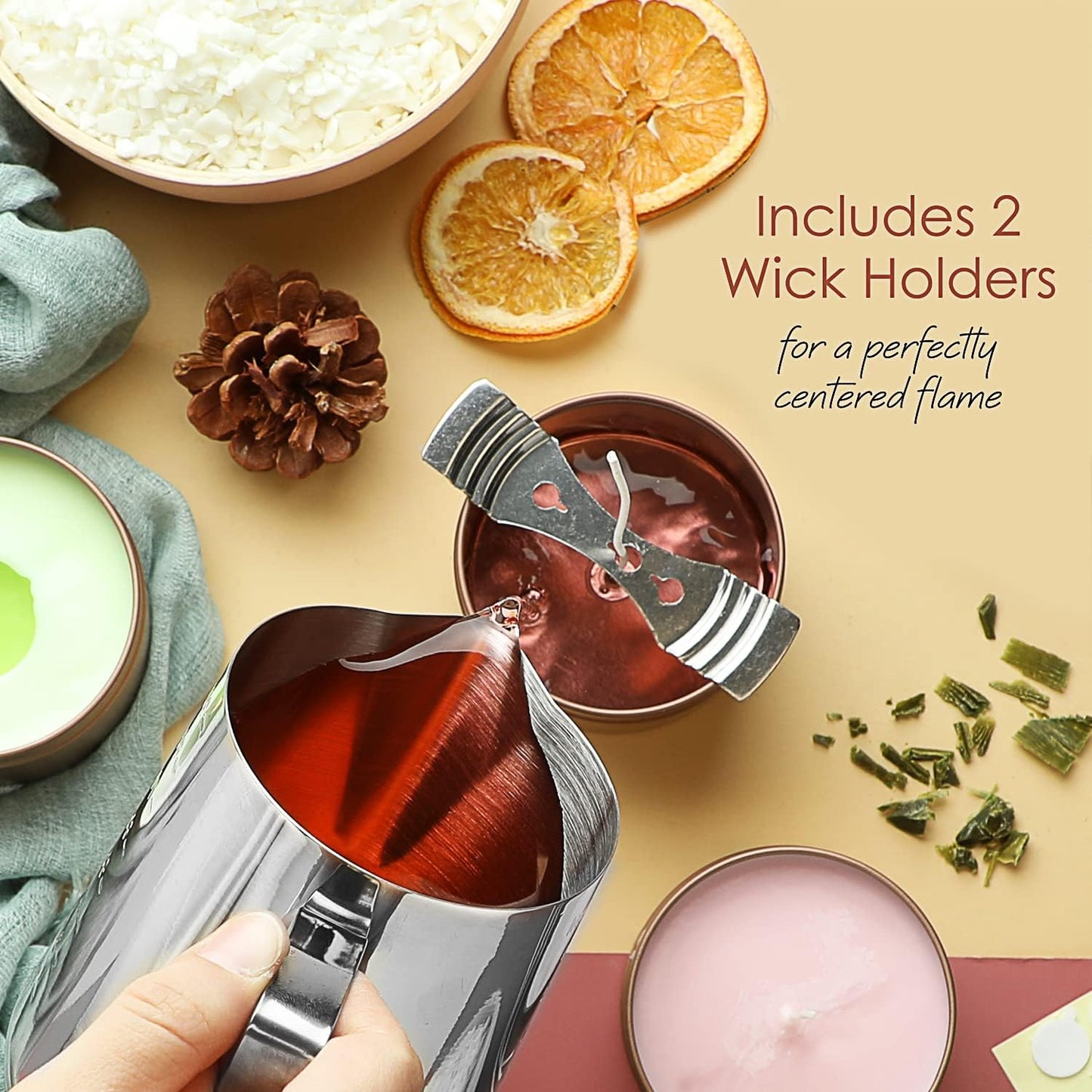 Hearth & Harbor Organic Soy Candle Wax for Candle Making, 45 lbs Natural Candles Making Supplies, Beeswax-Free, Paraffin-Free, Pure Soy Wax Flakes Perfect for Candles, Tealights and Melts