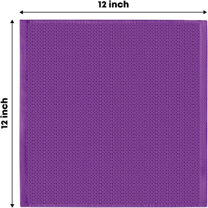 Artoid Mode 100% Cotton Purple Waffle Weave Kitchen Dish Cloths, 12x12 Inch Ultra Soft Absorbent Quick Drying Kitchen Dish Towels Set of 6