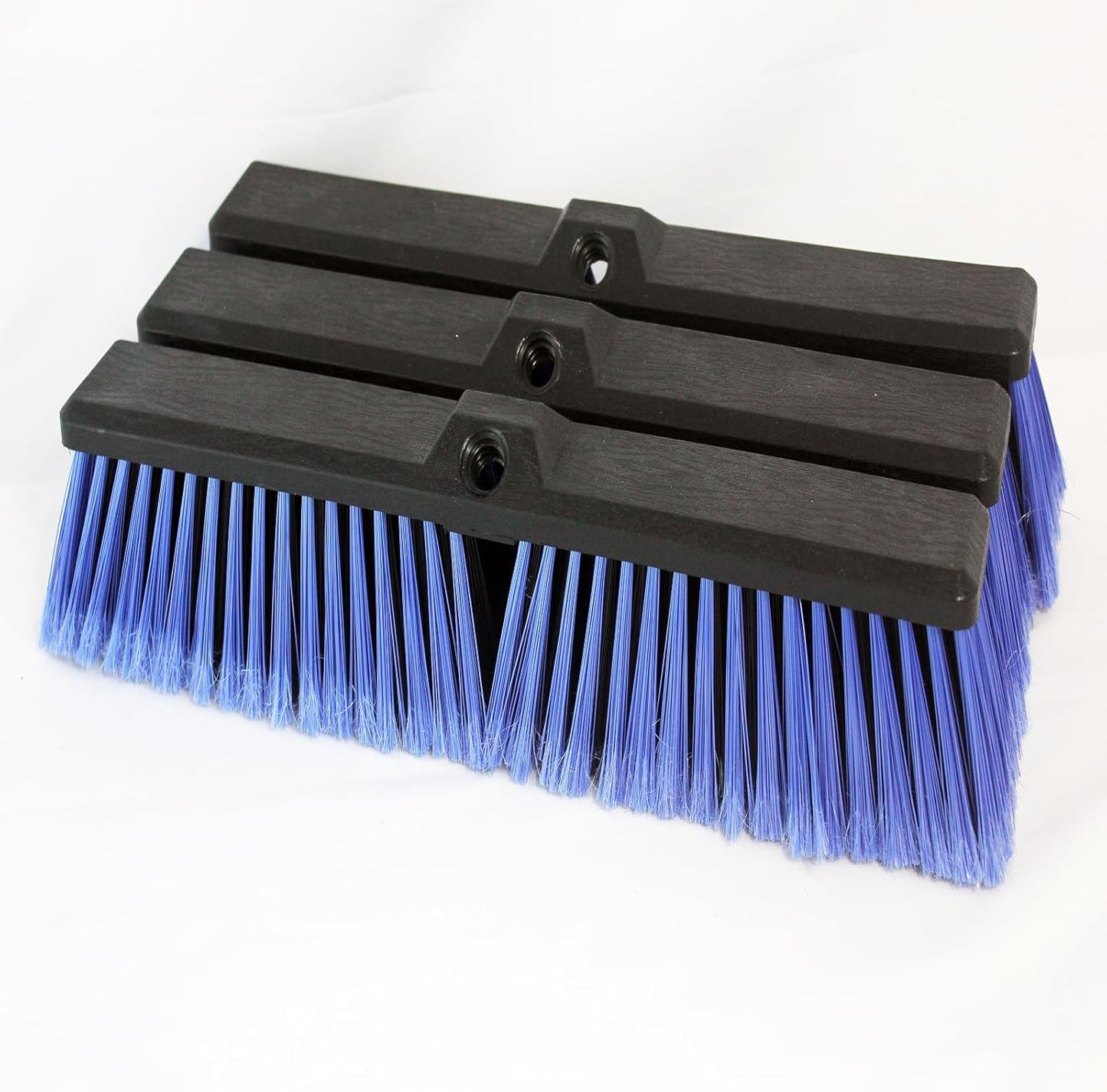 3PCS Push Broom Head Outdoor Large Stiff Bristle Broom Head - Excellent Cleaning Performance - Easy Installation Broom Head(Blue, 18 inches)