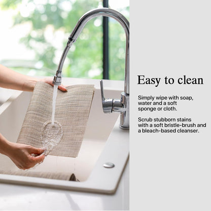 Placemats Set of 4 - Easy Clean Woven Vinyl Placemats for Dining Table, Indoor/Outdoor Place Mats, Washable PVC Table Mats（Cappuccino）