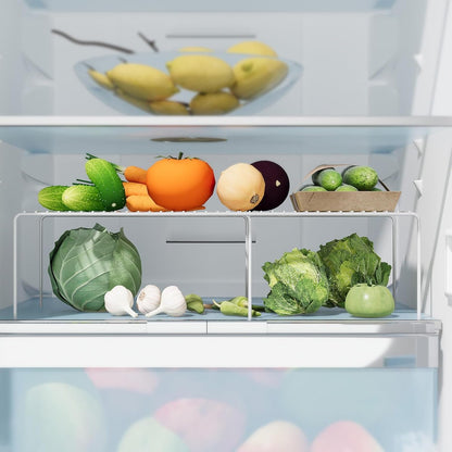 Expandable Storage Shelf, Pantry Organizers and Storage, Adjustable Rustproof Metal Wire Spice Rack, Space Saver Kitchen Storage Shelves for Pan, Pot, Countertop, Drawer, Fridge, Set of 6, White