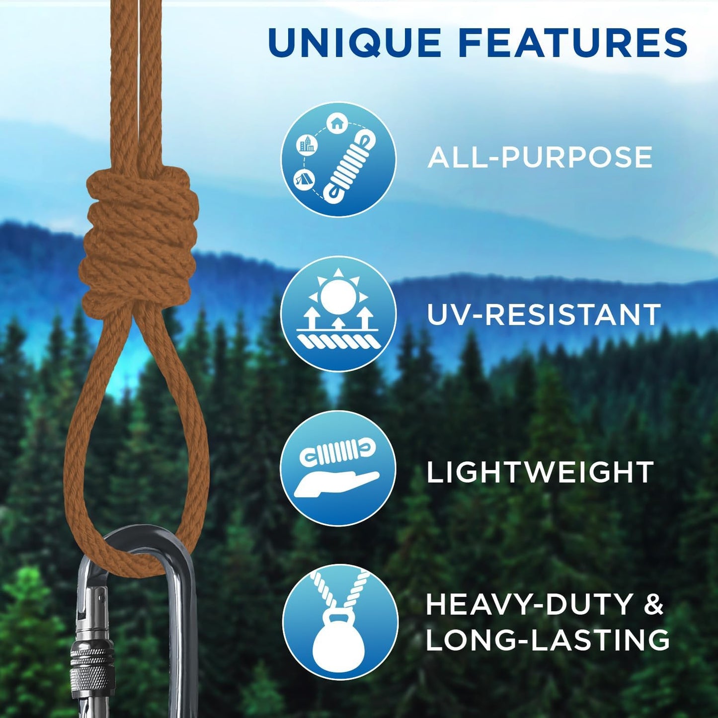 TECEUM Cotton Rope 3/16” (5 mm) – 100 FT – Strong All-Purpose Braided Rope – Natural Cotton – for Crafting, Сamping, Clothes Line, DIY, Indoor & Outdoor Use – Ochre