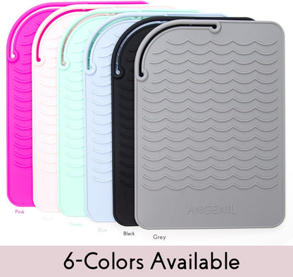 ANGENIL Heat Resistant Silicone Mat Suitable for Curling Iron, Flat Iron, Hot Tools,Safe and Heat-Resistant, Food Grade Silicone (9 "x 6.5")