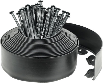 Hugeleaf Landscape Edging Kit 40 Feet with 48pcs Spikes, 4 Inches Garden Edging Flexible Landscape Lawn Border for Flower Beds Yard Pathway