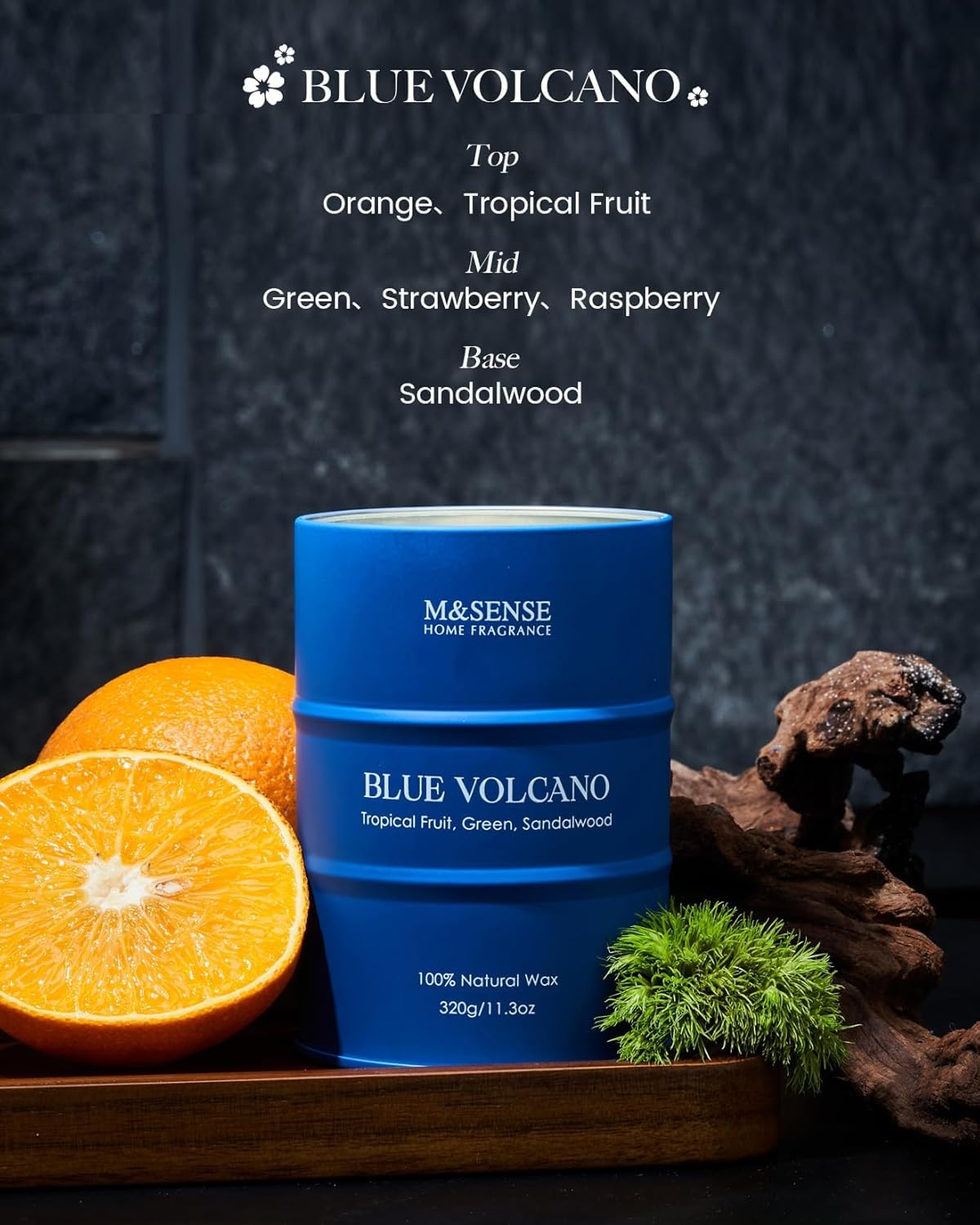 M&SENSE Tropical Fruit Soy Scented Candles Natural Non Toxic, Summer Candles 11.3oz 70 Hours Long Lasting Burning, Unique Candle Gifts Cozy Room Decor for Women Men