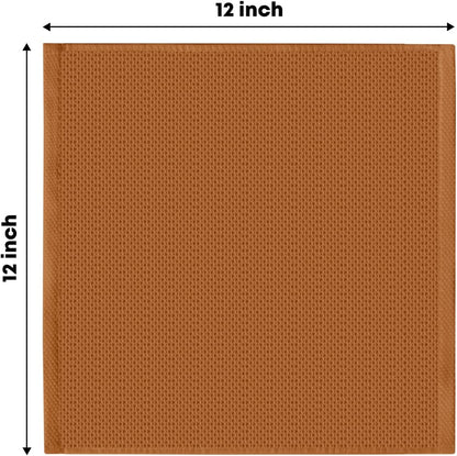 Artoid Mode 100% Cotton Caramel Waffle Weave Kitchen Dish Cloths, 12x12 Inch Ultra Soft Absorbent Quick Drying Kitchen Dish Towels Set of 6
