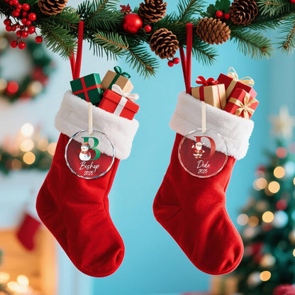 Personalized Christmas Ornaments with Names, Name Ornaments for Christmas Tree, Custom Initial Christmas Ornament for Kids and Adults, Stocking Name Tags