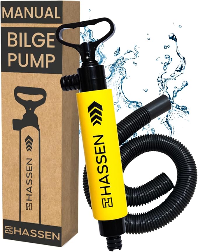 Manual Bilge Pump for Boats, Kayak Portable Hand Pumps for Water Removal - Long Hose Marine Safety Equipment Must Haves, Emergency Tool Home & Outdoors