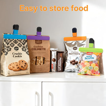 Chip Clips, 12 Pack Large Food Clips, Snack Bag Clip, Plastic Heavy Duty Seal Grips for Food Storage, Home, Office and More(6 x 3.5 Inch)