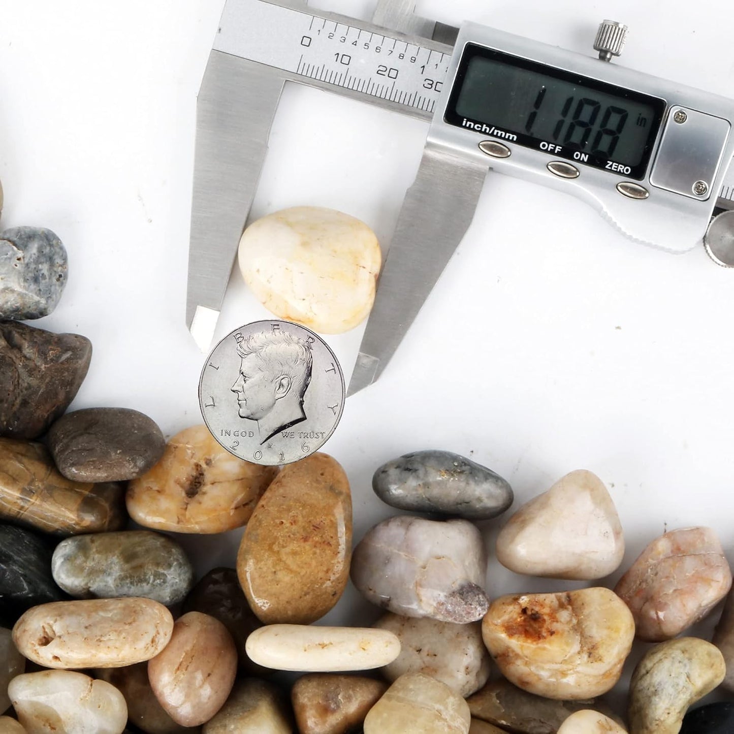 Pebbles for Plants 1.8 lb Natural Garden Decorative Stone Outdoor Polish River Rocks 1-1.5 Inches…