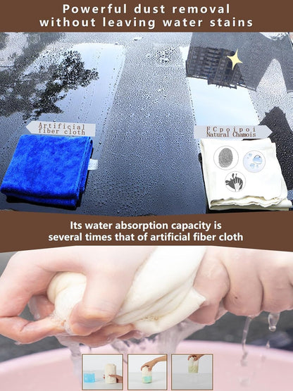 Eyeglass Cleaning Cloth Natural Chamois Leather Camera Lens Cleaning Cloths，Premium Cloth，Safe and Effective Cleans Lenses, Glasses, Screens, Cameras- Scratch-Free, Reusable & Soft (Large-12”x12”)