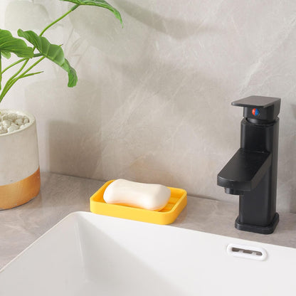 Silicone Kitchen Sink Organizer Tray for Multiple Usage,Easy Clean Sponges Holder for Kitchen Bathroom Counter or Sink,Dish Soap Dispenser,Scrubber,Bottle,Cup Yellow 4.9”x 3.2”