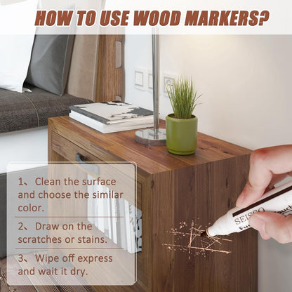 SEISSO 18 Colors Wood Wax Sticks ＆ Wood Markers Furniture Repair Kit - Set of 39 - Wood Floor Scratch Repair, Furniture Markers Touch Up Restore Wood Floors, Tables, Holes, Laminate, Carpenters