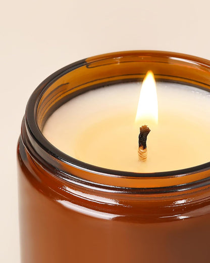 AOOVOO Lavender Amber Candles - 22 oz Scented Candles, Aromatherapy Candle, Soy Candle for Home Scented