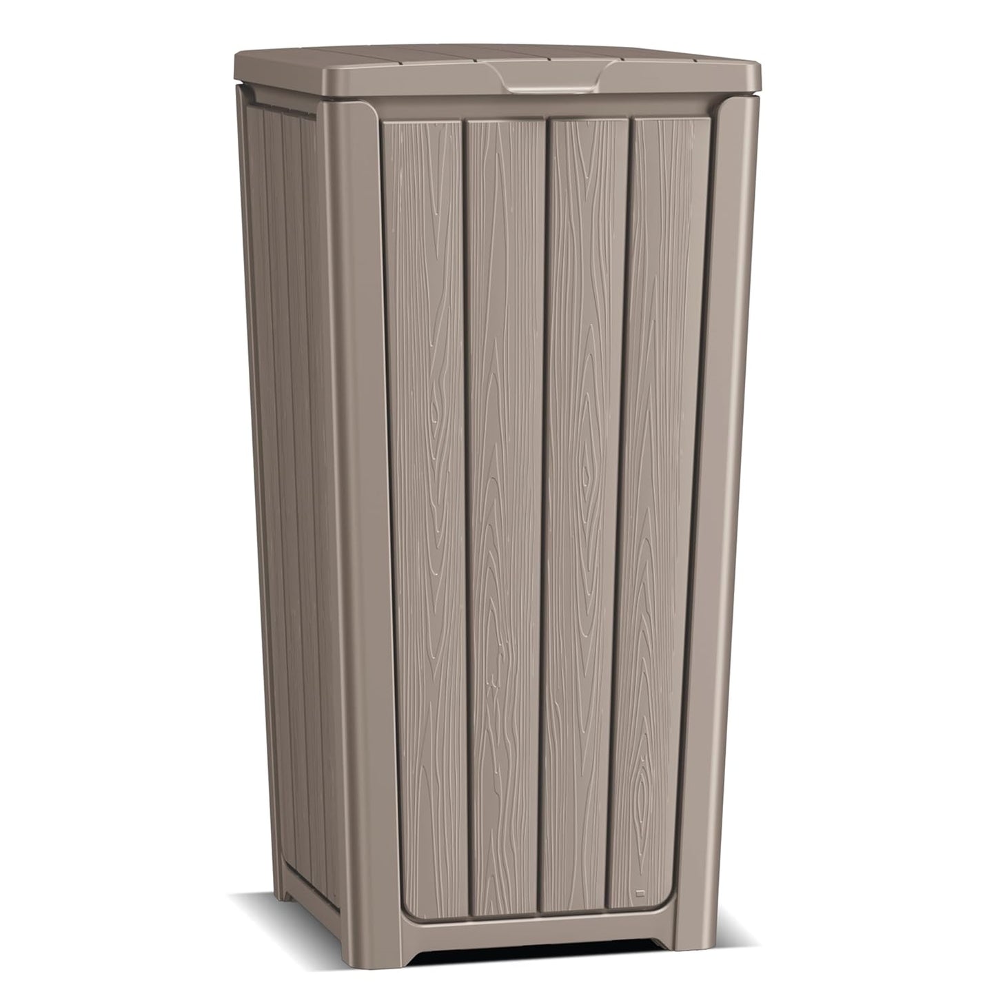 EasyUp Exterior Waste Bin with Cover, Weather-Resistant and UV-Protected Resin Garbage Container, Outdoor Receptacle for Terrace, Kitchen, Porch or Garden