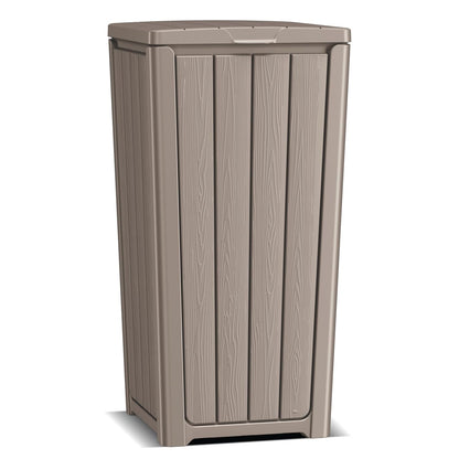 EasyUp Exterior Waste Bin with Cover, Weather-Resistant and UV-Protected Resin Garbage Container, Outdoor Receptacle for Terrace, Kitchen, Porch or Garden