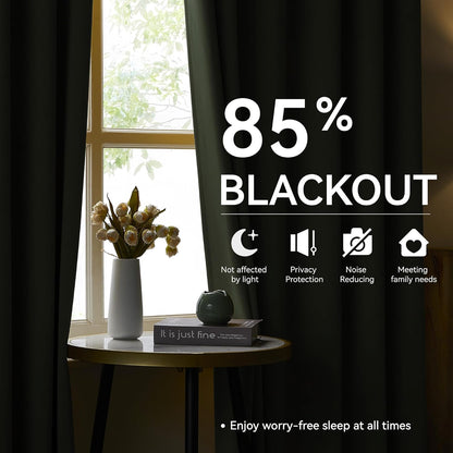 KangBang 60” Wide Sage Green Blackout Curtains 102 Inches Long, Pinch Pleated Thermal Insulated Sliding Door Curtains & Drapes for Living Room French Door, Elegant Modern Decor, 60x102 Inch,2 PCs