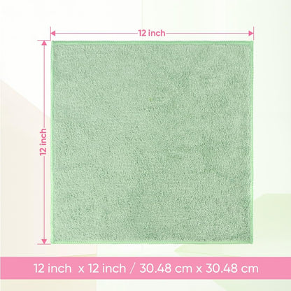 HOMEXCEL Microfiber Washcloths 12 Pack, Highly Absorbent and Soft Face Towel, Multi-Purpose Wash Cloths for Bathroom, Gym, Hotel, Spa and Kitchen, 12x12 Inch, Assorted Set