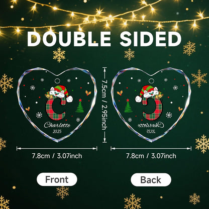 Personalized Christmas Ornaments, Name Ornaments for Christmas Tree, Custom Letter Christmas Ornament Keepsake Gifts for Kids and Adults, Stocking Name Tags