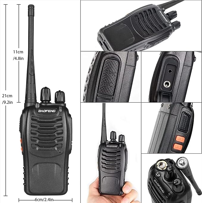 12 Pack Baofeng Bf-888S Walkie Talkies for Adults Long Range Handheld Two-Way Radios Rechargeable with Earpiece Mic,16 Channel Walky Talky with Flashlight for Team, School, Hunting, Skiing