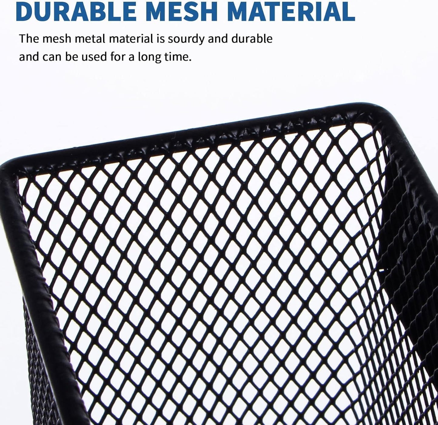 dedoot 4 Pack Magnetic Pen Holder, 3.45x2.3x2.6inch Magnetic Basket Locker Organizer Metal Mesh Pencil Memo Holder for Whiteboard, Fridge, Desk, Offices