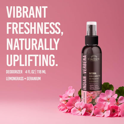 Non-Toxic Odor Eliminator, Natural Geranium & Lemongrass Air Freshener Spray for Home, Room, Closet & Couch Deodorizer, Long Lasting Bathroom & Toilet Freshener, Safe for Kids & Pets - 4 oz Pack of 1