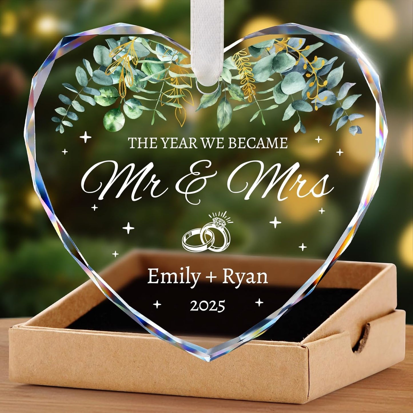 Personalized Wedding Gifts for Couples 2025 - Mr and Mrs, Bridal Shower Gifts, Wedding Ideas for Newlywed, Bride, Future Mr & Mrs - Just Married Ornament 2025