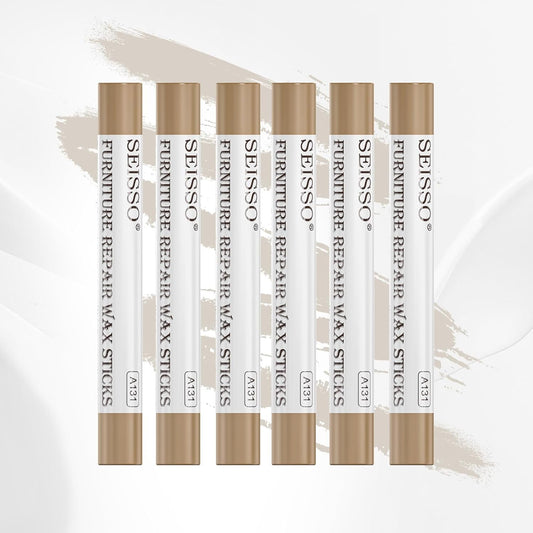 SEISSO Furniture Repair Crayon, 6 Pcs - Wood Filler Sticks, Scratch Repair Wax, Furniture Marking Repair - Scratch, Hole, Table, Wood Floor, Guitar, Covering, Instrument Fill Sticks-Cherry Wood