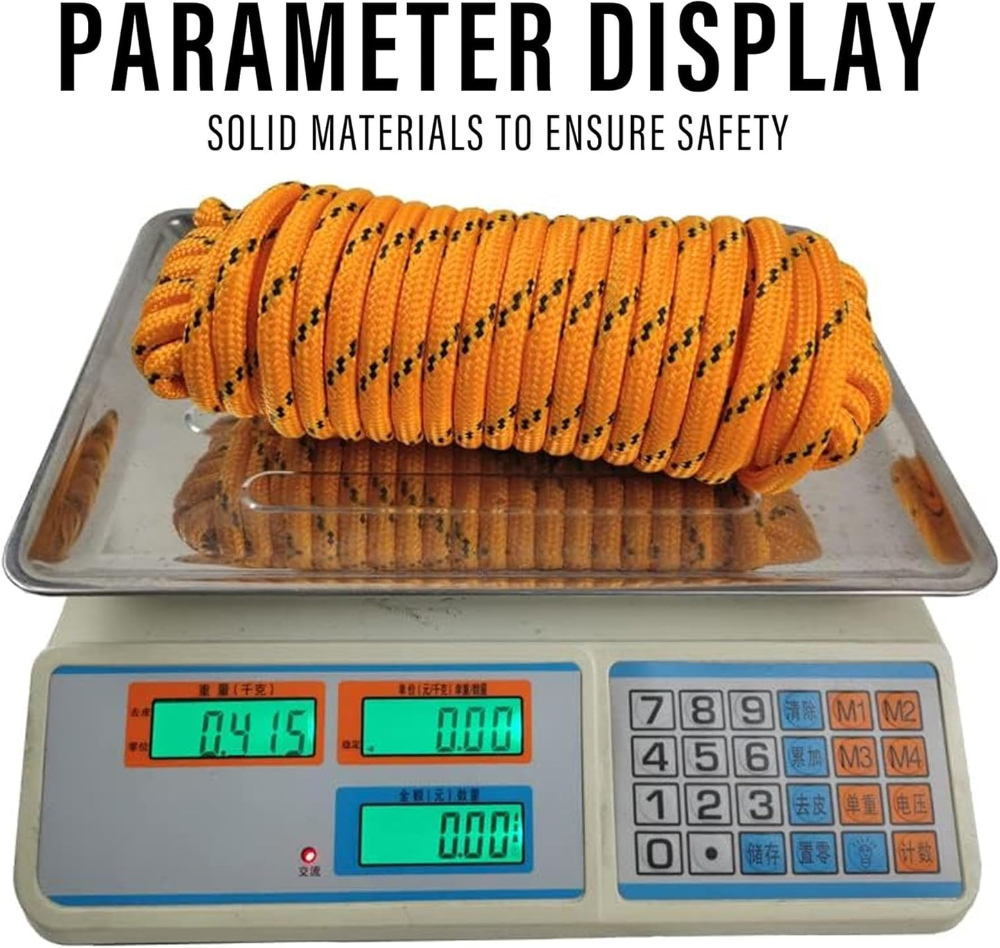 Diamond Braided Polypropylene Rope Nylon Rope Mix Thick Heavy Duty Ropes 3/8'' 50ft High Strength Perfect for Clothesrope Camping Hiking and Other Outdoor Activities Orange