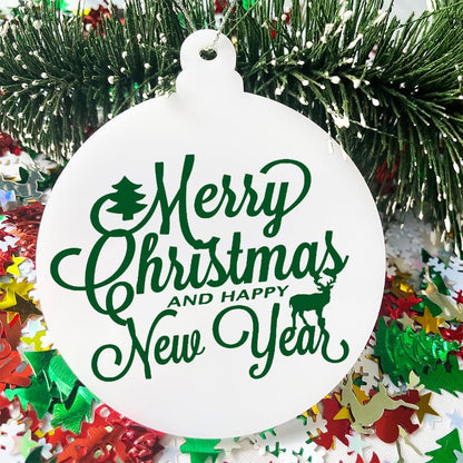 20pcs 4 Inch White Acrylic Christmas Ornaments Blanks - Unfinished Round Acrylic Ornaments for DIY Crafts & Hanging Decorations