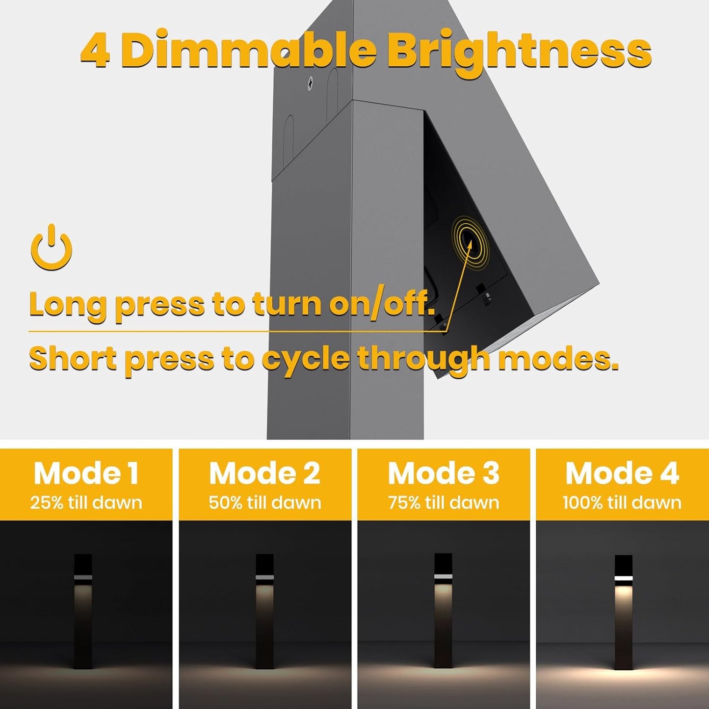 Solar Pathway Lights, Dimmable Metal Solar Landscape Path Lights IP65, 3000K Solars Walkway Light for Outside, Garden Yard Patio Path Lawn Decor, 2pcs