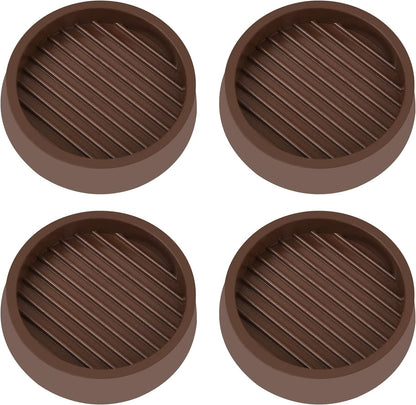 2X2 Round Rubber Caster Cups, Non Slip Furniture Pads, Anti-Slip Gripper, Anti Skid Furniture Feet, Anti Slide Floor Protector for Bed Couch Table Chair Stoppers (Brown, 4 Pack)