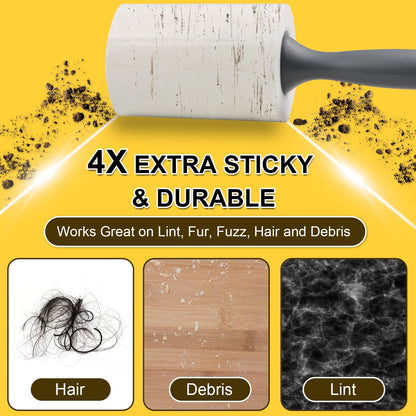 Lint Rollers 2 Pack for Pet Hair 500 Sheets Extra Sticky Pet Hair Remover for Clothes Furniture Carpet Cleaner Cars Dogs Travel-Friendly Grip Handle