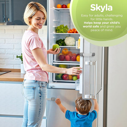 Baby Proofing Child Safety Locks (2 Pack) by Skyla Homes - The Safest, Quickest and Easiest 3M Adhesive Cabinet Latches, No Screws & Magnets, Multi-Purpose for Furniture, Kitchen, Ovens, Toilet Seats