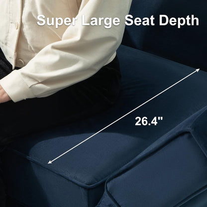 Belffin Modular Sectional Sofa with Reversible Chaise L Shaped Couch with Ottoman Modular Sofa Couch with Storage Blue