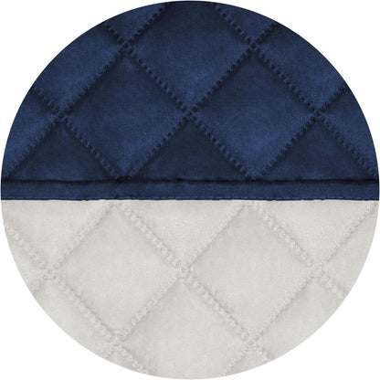PureFit Reversible Quilted Sofa Cover, Water Resistant Slipcover Furniture Protector, Washable Couch Cover with Non Slip and Elastic Straps for Kids, Dogs, Pets (Oversized Loveseat, Navy/Ivory)
