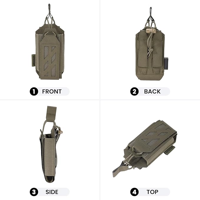 EXCELLENT ELITE SPANKER Tactical Universal Radio Holster Holder Molle Radio Pouch Adjustable for Duty Belt,Vest for Two Ways Walkie Talkie