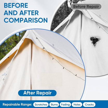 Oversized Canvas Patch 16 "x31, Self-Adhesive Waterproof Canvas Patch Set for Repairing Tents, Couch, Boat Covers, Camping Chairs, Awnings, Car Seats.（Gray）