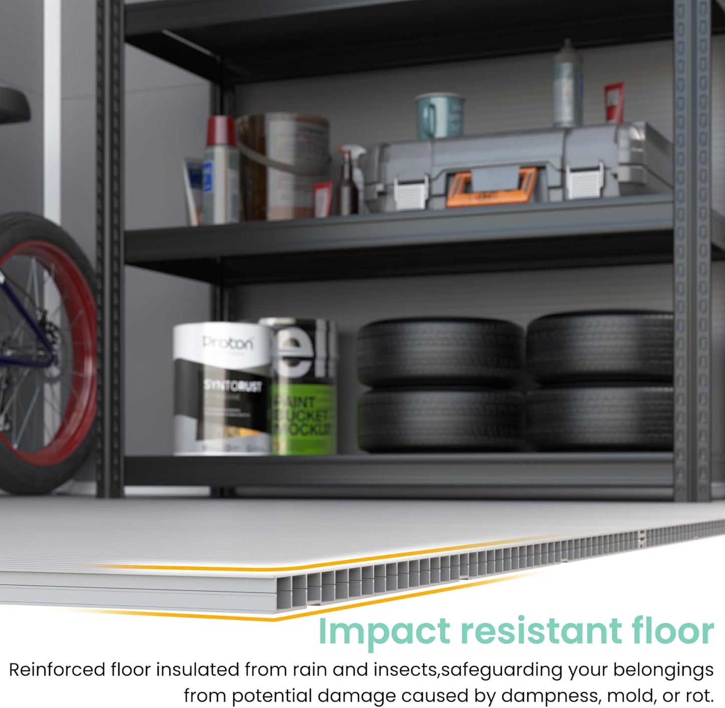 UDPATIO Outdoor Resin Storage Shed 6x4.5 FT, Plastic Garden Shed for Bike, Garbage Can, Tool, Outside Sheds with Lockable Door for Backyard, Patio, Lawn, Grey & White