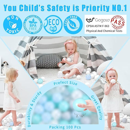 GOGOSO Playpen Balls for GirlsToddlers for Playhouse, Baby Pool, Play Ball Fun Centers, for Babies, Kids, Toddlers 1-3, Phthalate Free BPA Free