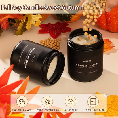 Fall Candle-Maple Syrup Latte Scented Candles for Home Decor, 7 oz Natural Soy Wax, Sweet & Cozy Autumn Candle, Aromatherapy Candles Gift for Coffee Lovers & Thanksgiving