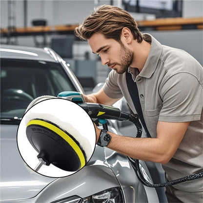 5 inches Wool Buffing Pads polishing Soft Sheepskin for Car, Furniture, Glass & More with Hook and Loop(Packs of 2)