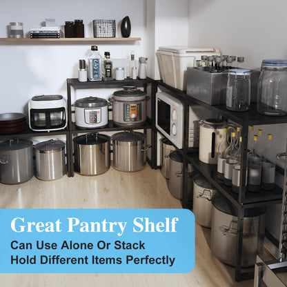 Expandable Metal Storage Shelves,110LBS Heavy Duty Shelving Units and Storage For Small Appliance, Adjustable Metal Storage Shelf Rack For kitchen Cabinet Closet Pantry Warehouse Garage,Patent Pending