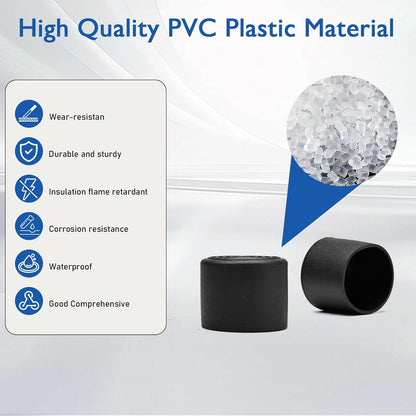 4 Pcs 1-1/4" Round Rubber Chair Leg Caps, PVC Table Leg Covers, Flexible & Anti-Slip Furniture Leg End Caps, Chair Leg Floor Protectors for Bar Stool Leg Patio Indoor, Black