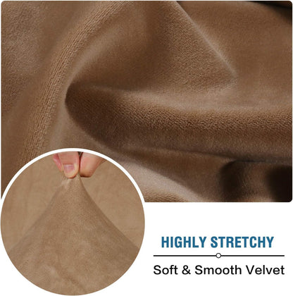 H.VERSAILTEX Velvet Stretch Individual Chaise Cover Sectional Couch Covers for L Shaped Sofa Both Left/Right Furniture Protector Seat Cushion Sofa Cover (1 Piece Chaise Cover, Camel)