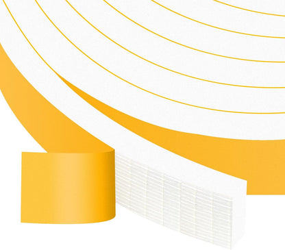 Strong Adhesive Foam Weather Stripping, High Density Door Insulation Strip，AC Window Insulation, Weather Stripping for Door Frame, Neoprene Window Insulation, White(1 in x 3/8 in x 13Ft)